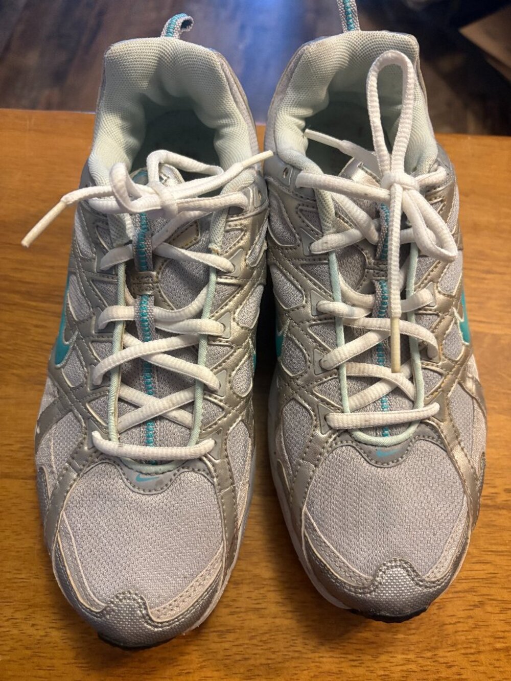 Nike Air Trail Running Sneakers Size 10 Gray Teal Athletic Hiking Shoes
